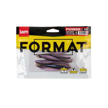 Силиконовая приманка FORMAT PIONEER 74mm (6шт.) цвет F24