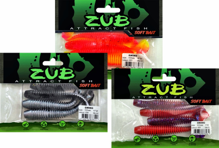 Приманка ZUB-SWING 117мм(4,6")-4шт, (Цвет 408) синий верх - розовый низ
