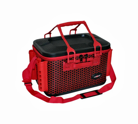 кан /MIFINE/  прямоуголый с ручками и ремнём, 4 держателя удилищ, размер 41*26*27 см YH40