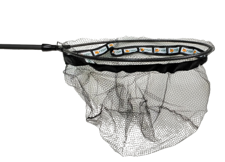 Голова для подсачека 50 х 40 х 32см (Д х Ш х Г), сетка леска, ячейка 7 мм, рамка карбон.вес 148 гр.