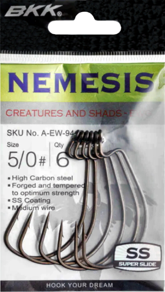 Крючок офсетный BKK Nemesis 9004 (A-EW-9415) #5/0 (6шт)