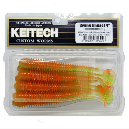 Приманка силиконовая Keitech Swing Impact 4" PAL #05 Sun Shine Lime