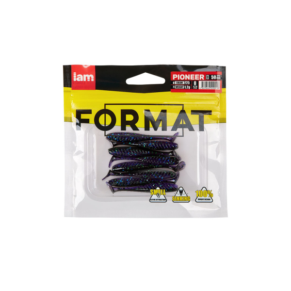 Силиконовая приманка FORMAT PIONEER 50mm (8шт.) цвет F25 Силиконовая приманка FORMAT PIONEER 50mm (8шт.) цвет F25