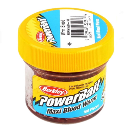 Приманка мягкая мотыль Berkley Powerbait Blood Worm Maxi Blood Red