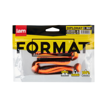 Силиконовая приманка FORMAT DIPLOMAT 74mm (6шт.) цвет F23