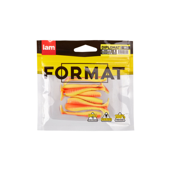 Силиконовая приманка FORMAT DIPLOMAT 50mm (8шт.) цвет F10 Силиконовая приманка FORMAT DIPLOMAT 50mm (8шт.) цвет F10