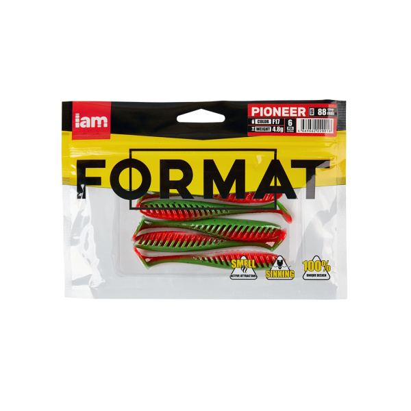 Силиконовая приманка FORMAT PIONEER 88mm (6шт.) цвет F17 Силиконовая приманка FORMAT PIONEER 88mm (6шт.) цвет F17
