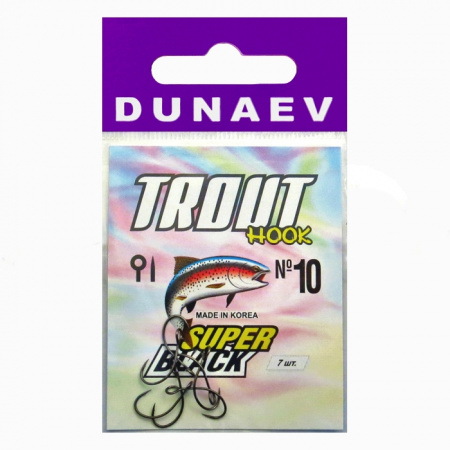 Крючок Dunaev Trout Super Black #10 (упак. 7 шт)