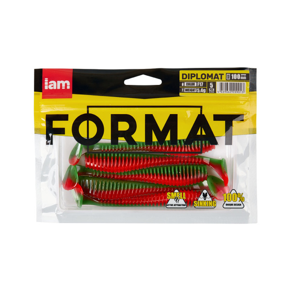 Силиконовая приманка FORMAT DIPLOMAT 100mm (5шт.) цвет F17n Силиконовая приманка FORMAT DIPLOMAT 100mm (5шт.) цвет F17n