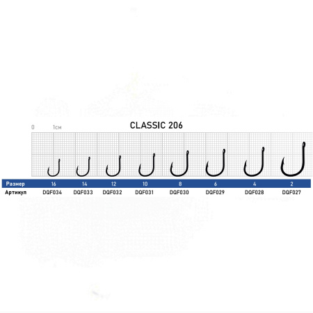 Крючок Dunaev Classic 206 #10 (упак. 10 шт)