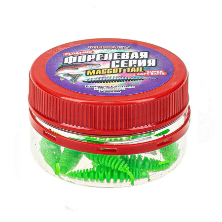 Приманка DT-MAGGOT-TAIL 35мм-8шт, цвет (401) зеленый