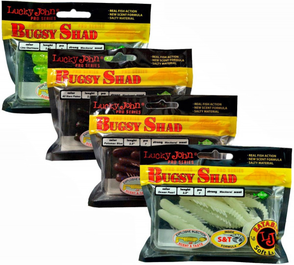 Виброхвосты съедоб. искусст. LJ Pro Series BUGSY SHAD 2.8in(07.20)/085 7шт. Виброхвосты съедоб. искусст. LJ Pro Series BUGSY SHAD 2.8in(07.20)/085 7шт.