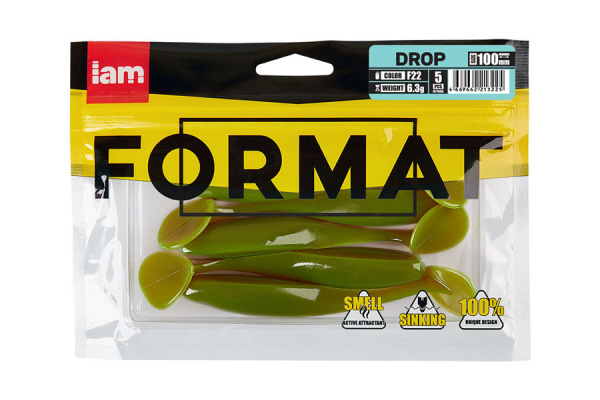 Силиконовая приманка FORMAT DROP 100mm (5шт.) цвет F22 Силиконовая приманка FORMAT DROP 100mm (5шт.) цвет F22