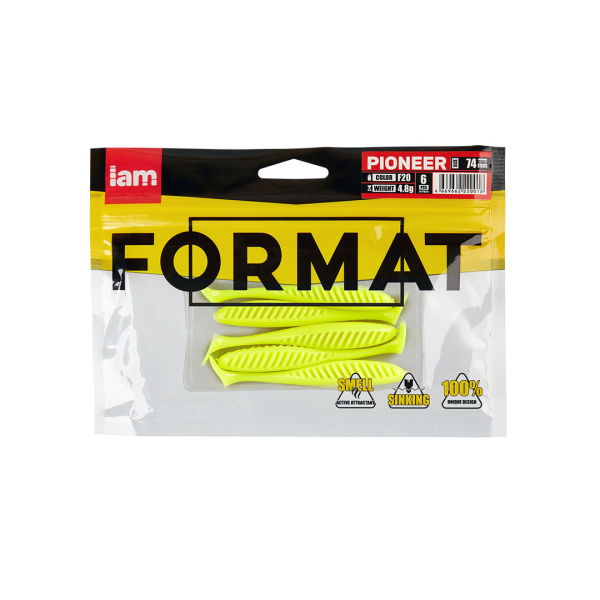 Силиконовая приманка FORMAT PIONEER 74mm (6шт.) цвет F20 Силиконовая приманка FORMAT PIONEER 74mm (6шт.) цвет F20