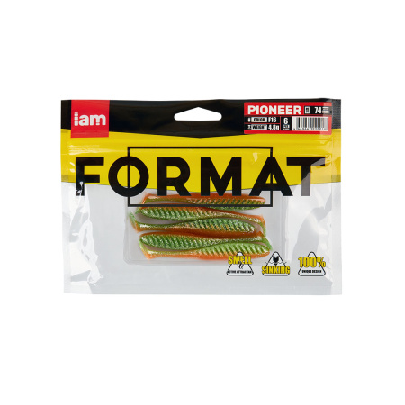 Силиконовая приманка FORMAT PIONEER 74mm (6шт.) цвет F16