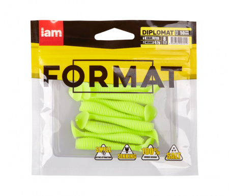 Силиконовая приманка FORMAT DIPLOMAT 50mm (8шт.) цвет F19