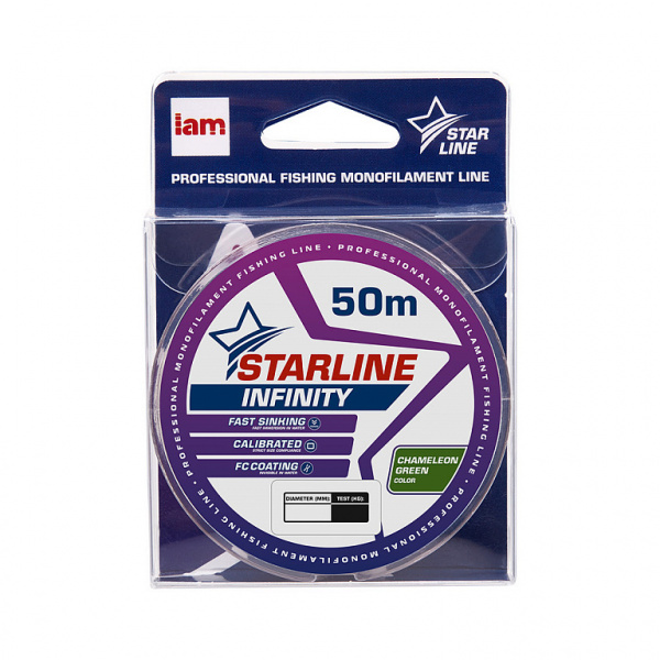 Монофильная леска STARLINE INFINITY  50m (chameleon green) d0.234