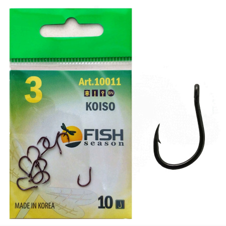 Крючок KOISO-RING №3 с ушком, покрытие BN (10 шт)