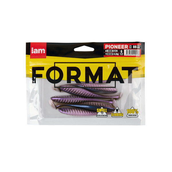 Силиконовая приманка FORMAT PIONEER 88mm (6шт.) цвет F24