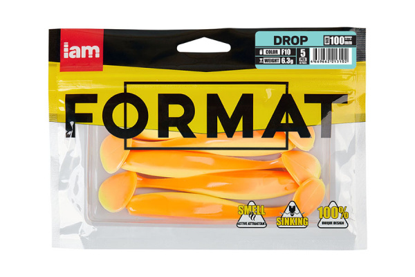 Силиконовая приманка FORMAT DROP 100mm (5шт.) цвет F10 Силиконовая приманка FORMAT DROP 100mm (5шт.) цвет F10