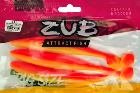 Приманка ZUB-IZI 208мм(8,2")-3шт, (Цвет 405) желтый верх - оранжевый низ