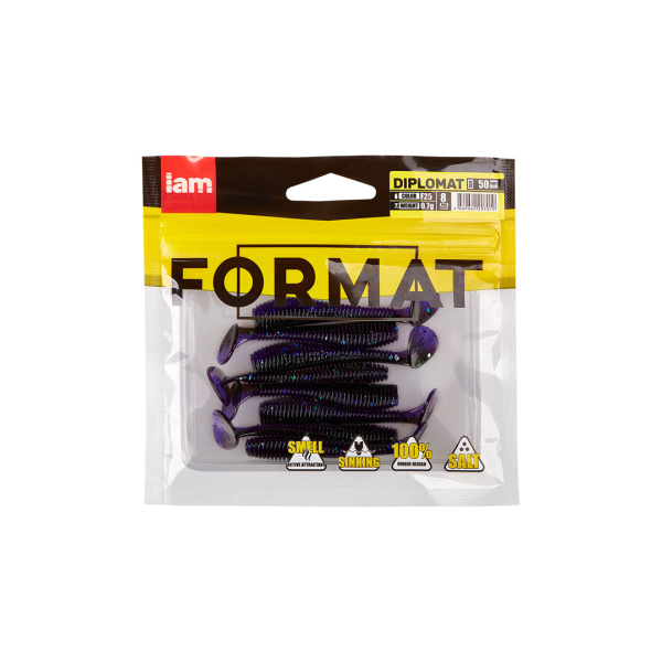 Силиконовая приманка FORMAT DIPLOMAT 50mm (8шт.) цвет F25 Силиконовая приманка FORMAT DIPLOMAT 50mm (8шт.) цвет F25