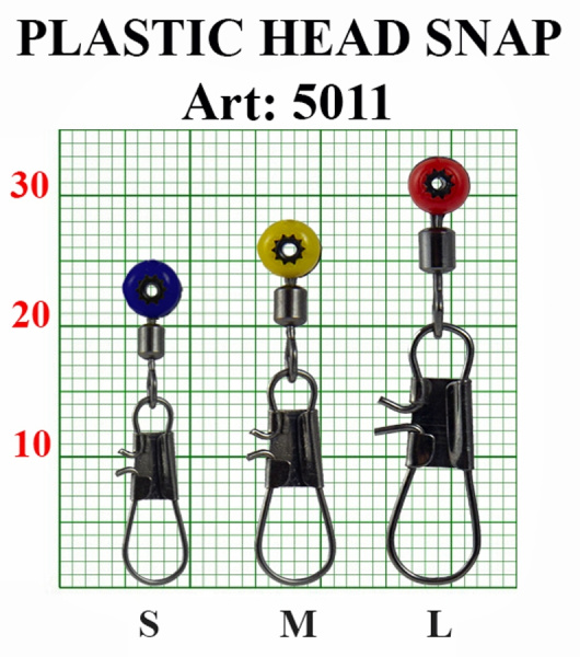 Застежка с вертлюжком ПЛАСТИК, №M (14 кг), (уп. 5 шт.)