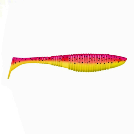 Приманка ZUB-WIBRA 125мм(4,8")-5шт, (цвет 023) розовый-желтый низ
