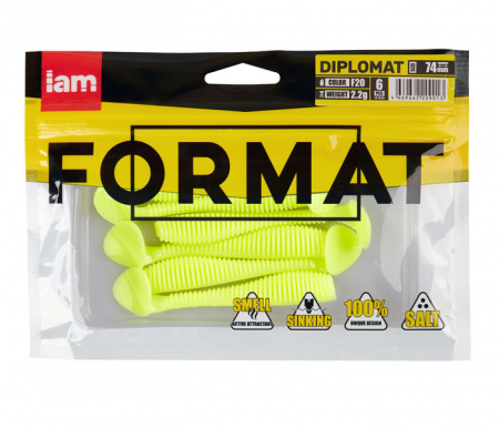 Силиконовая приманка FORMAT DIPLOMAT 74mm (6шт.) цвет F20