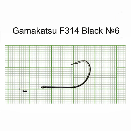 Крючки Gamakatsu F314 HOOKS BLACK разм. 06 25шт. Крючки Gamakatsu F314 HOOKS BLACK разм. 06 25шт.
