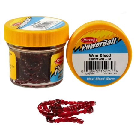 Приманка мягкая мотыль Berkley Powerbait Blood Worm Maxi Blood Red