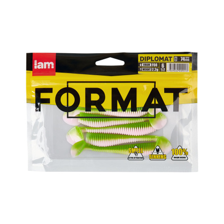 Силиконовая приманка FORMAT DIPLOMAT 74mm (6шт.) цвет F08