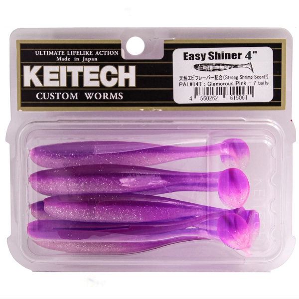 Приманка силиконовая Keitech Easy Shiner 4" PAL#14 Glamorous Pink