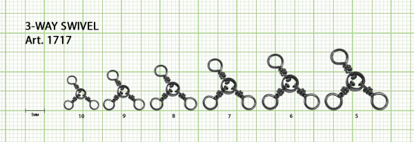 Вертлюжок на три направления, с кольцом, №5 (17 кг) (уп. 7 шт.)