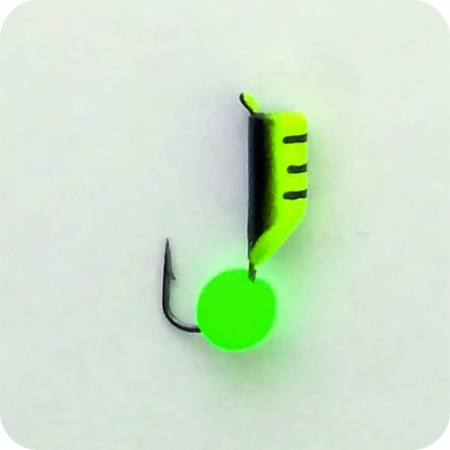 Безнасадка 3 жёлтый+чёрный, неоновый шар, 0,8гр. зеленый