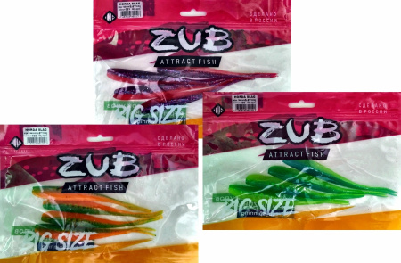 Приманка ZUB-HORDA SLAG 144мм(5,6")-4шт, (Цвет 408) синий верх - розовый низ