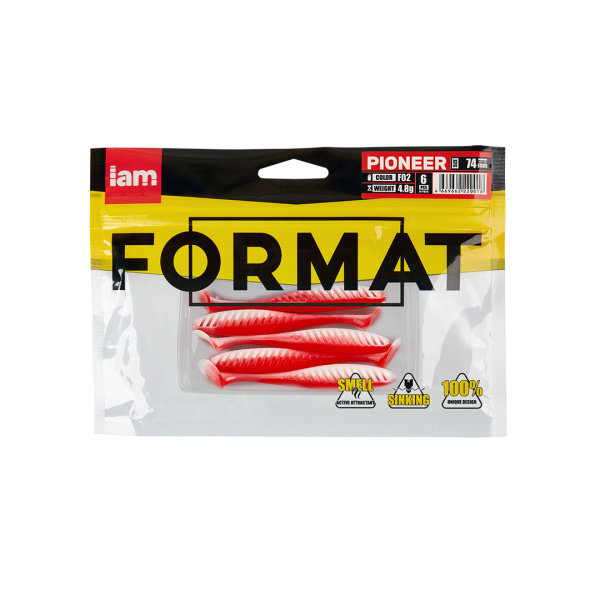 Силиконовая приманка FORMAT PIONEER 74mm (6шт.) цвет F02 Силиконовая приманка FORMAT PIONEER 74mm (6шт.) цвет F02