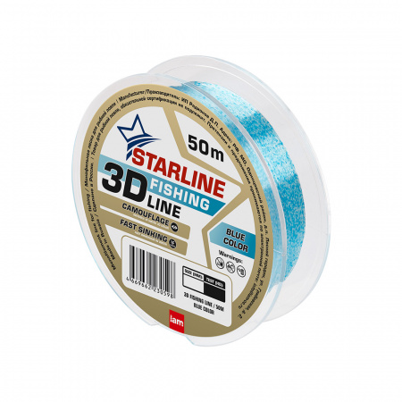 Монофильная леска STARLINE 3D Line Pixel  50m (blue) d0.20