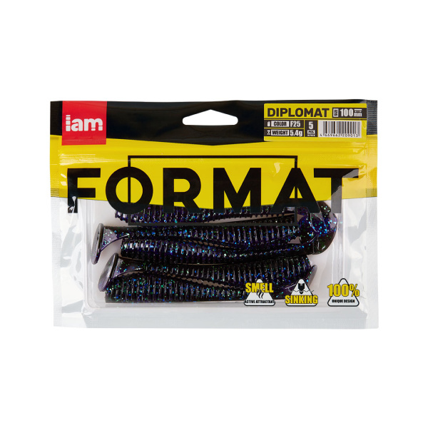 Силиконовая приманка FORMAT DIPLOMAT 100mm (5шт.) цвет F25 Силиконовая приманка FORMAT DIPLOMAT 100mm (5шт.) цвет F25
