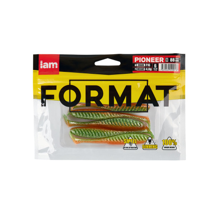 Силиконовая приманка FORMAT PIONEER 88mm (6шт.) цвет F16