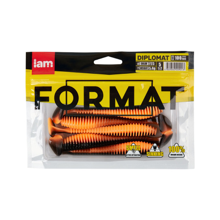 Силиконовая приманка FORMAT DIPLOMAT 100mm (5шт.) цвет F23