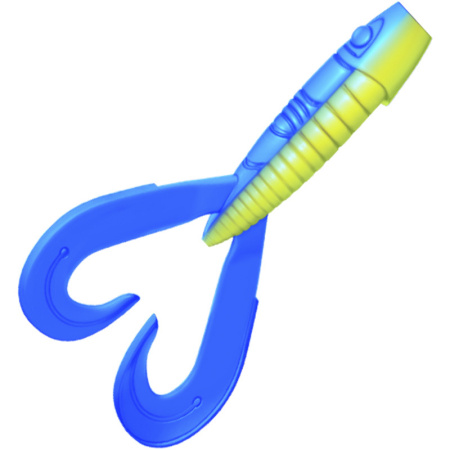 Приманка ZUB-FROGGY 101мм(4")-3шт, (цвет 020) синий верх - желтый низ