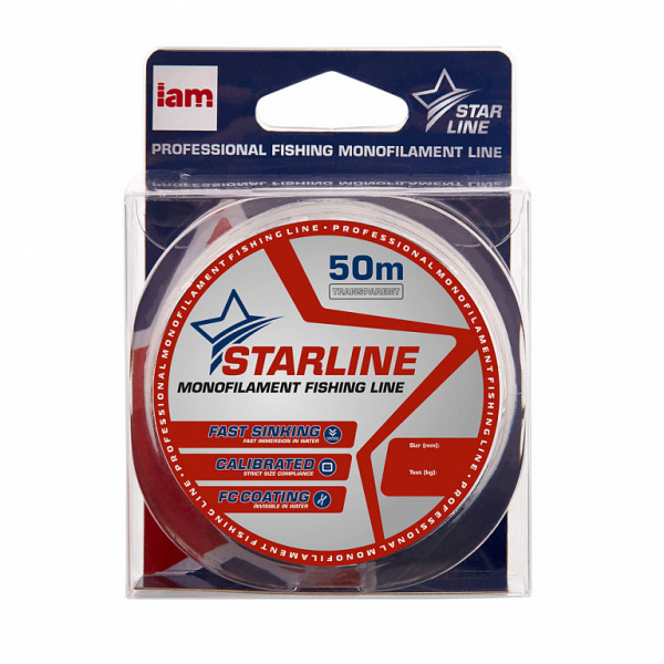 Монофильная леска STARLINE  50m (transparent) d0.203 Монофильная леска STARLINE  50m (transparent) d0.203