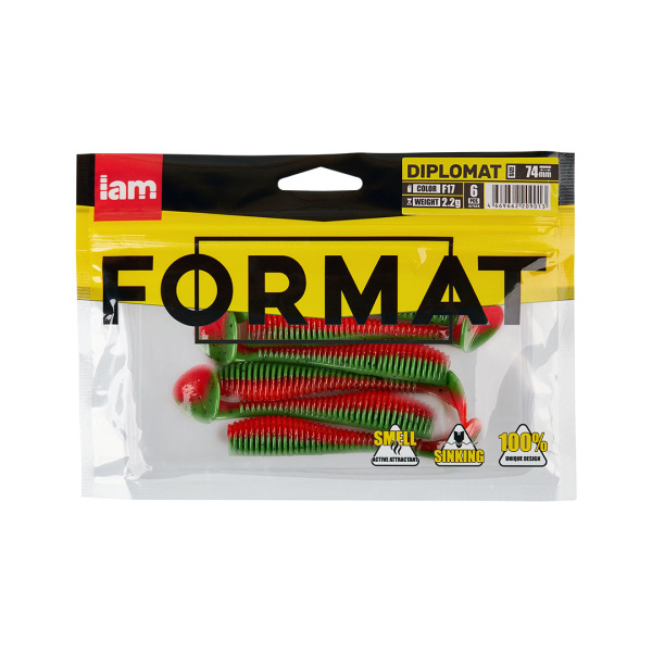 Силиконовая приманка FORMAT DIPLOMAT 74mm (6шт.) цвет F17n Силиконовая приманка FORMAT DIPLOMAT 74mm (6шт.) цвет F17n