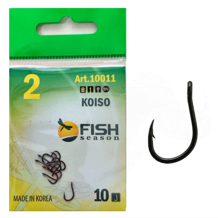 Крючок KOISO-RING №2 с ушком, покрытие BN (10 шт)