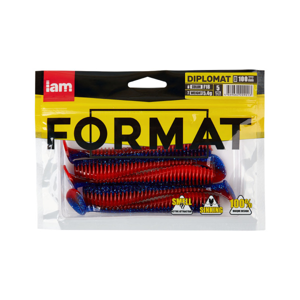 Силиконовая приманка FORMAT DIPLOMAT 100mm (5шт.) цвет F18 Силиконовая приманка FORMAT DIPLOMAT 100mm (5шт.) цвет F18