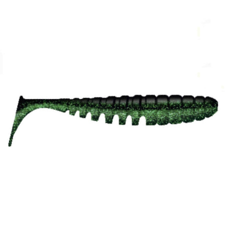 Приманка ZUB-SHAD  75мм(3")-6шт, (цвет 040) черный верх - изумрудный низ