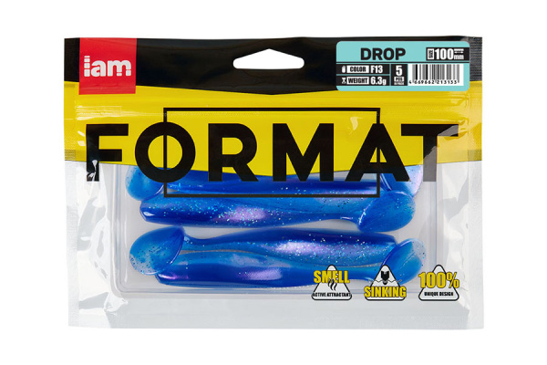 Силиконовая приманка FORMAT DROP 100mm (5шт.) цвет F13 Силиконовая приманка FORMAT DROP 100mm (5шт.) цвет F13