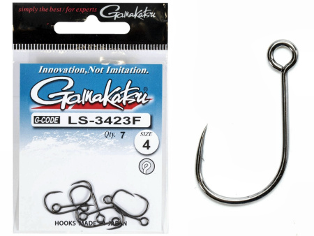 Крючки Gamakatsu LS-3423F NEW LABEL HOOKS BLACK разм. 04 7шт. Крючки Gamakatsu LS-3423F NEW LABEL HOOKS BLACK разм. 04 7шт.