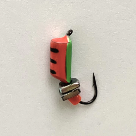 Столбик Хамелеон кубик 3,0 мм на крючке КРАСНО-ЗЕЛЕНЫЙ